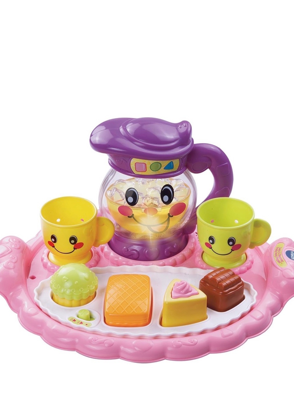 Kids Tea Party Playset - Purple Teapot with Yellow & Green Cups